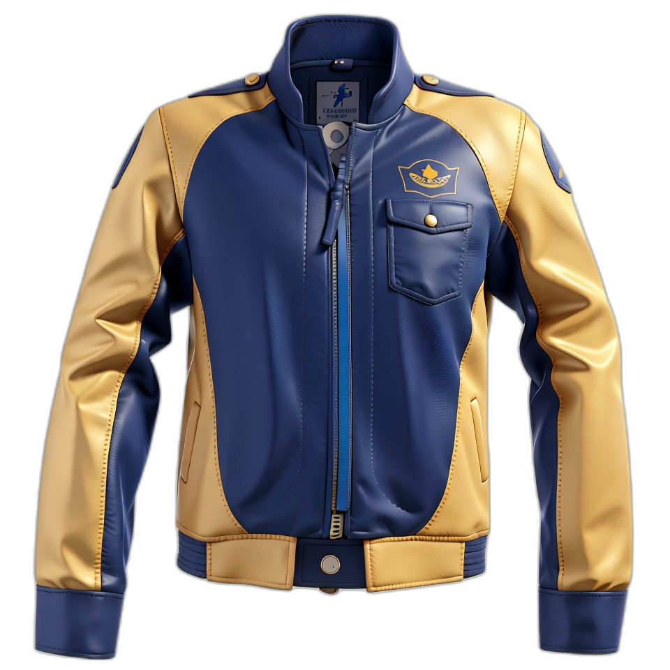 Classic Navy Blue Motorcycle Jacket